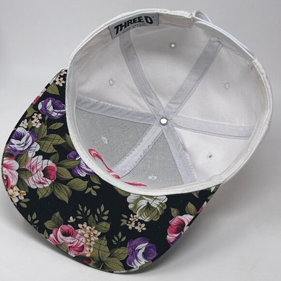 Visionary Baseball Hat Cap Floral Flowers Three Ds 6 Panel Snapback White - Picture 7 of 12
